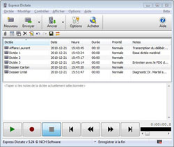 Captures d'écran d'Express Dictate - logiciel de dictée numérique